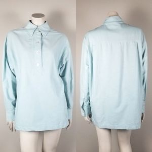 Marc Jacobs Pale Blue Oversized Pull Over Collared Academia Shirt Size 2